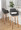 Vintage Flair 30" Mid-Century Modern Fixed-Height Barstool with Swivel in Walnut Wood and Charcoal Fabric with Round Chrome Metal Footrest- Set of 2 — lifestyle photo 1