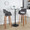 Vintage Flair 30" Mid-Century Modern Fixed-Height Barstool with Swivel in Walnut Wood and Charcoal Fabric with Round Chrome Metal Footrest- Set of 2 — lifestyle photo 2