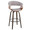 Vintage Mod 30" Mid-Century Modern Fixed-Height Barstool with Swivel in Walnut Glazed Wood and Stone Fabric with Walnut Wood Accents and Round Black Metal Footrest- Set of 2 — product view