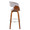 Vintage Mod 30" Mid-Century Modern Fixed-Height Barstool with Swivel in Walnut Wood and Stone Fabric with Round Chrome Metal Footrest- Set of 2 — side view