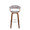 Vintage Mod 30" Mid-Century Modern Fixed-Height Barstool with Swivel in Walnut Wood and Stone Fabric with Round Chrome Metal Footrest- Set of 2 — front view