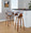 Vintage Mod 30" Mid-Century Modern Fixed-Height Barstool with Swivel in Walnut Wood and Stone Fabric with Round Chrome Metal Footrest- Set of 2 — lifestyle photo 2