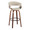 Vintage Mod bar stool in Walnut Wood, Black Metal, Cream Fabric, product view, featuring swivel and upholstered seat
