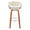 Vintage Mod bar stool in Walnut Wood, Chrome Metal, Cream Fabric, back view, featuring swivel and upholstered seat