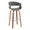 Vintage Mod 30" Mid-Century Modern Fixed-Height Barstool with Swivel in Walnut Wood and Light Grey Fabric with Round Chrome Metal Footrest- Set of 2 — product view