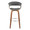 Vintage Mod 30" Mid-Century Modern Fixed-Height Barstool with Swivel in Walnut Wood and Light Grey Fabric with Round Chrome Metal Footrest- Set of 2 — front view