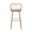 Winston bar stool in Whitewashed Wood, Antique Copper Metal, back view, featuring metal footrest