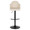 Ahoy Contemporary Adjustable Barstool with Swivel in Black Metal, Natural Bamboo Wood and Cream Faux Leather with Rounded T Footrest- Set of 2 — front view