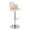 Ahoy Contemporary Adjustable Barstool with Swivel in Chrome Metal, Natural Bamboo Wood and Cream Faux Leather with Rounded T Footrest- Set of 2 — product view