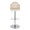 Ahoy Contemporary Adjustable Barstool with Swivel in Chrome Metal, Natural Bamboo Wood and Cream Faux Leather with Rounded T Footrest- Set of 2 — front view