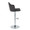 Ahoy Contemporary Adjustable Barstool with Swivel in Chrome Metal and Charcoal Fabric with Rounded T Footrest- Set of 2 — side view