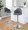 Ahoy Contemporary Adjustable Barstool with Swivel in Chrome Metal and Grey Fabric with Rounded T Footrest- Set of 2 — lifestyle photo 2