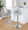 Ahoy table in Chrome Metal, Light Grey Fabric, close-up detail, featuring swivel and adjustable height