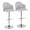 Ahoy table in Chrome Metal, Light Grey Fabric, coordinated set view, featuring swivel and adjustable height