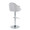 Ahoy table in Chrome Metal, Light Grey Fabric, back and side view, featuring swivel and adjustable height