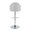 Ahoy table in Chrome Metal, Light Grey Fabric, back view, featuring swivel and adjustable height