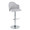 Ahoy Contemporary Adjustable Barstool with Swivel in Chrome Metal and Light Grey Fabric with Rounded T Footrest- Set of 2 — product view