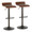 Ale Industrial Adjustable Height Barstool with Swivel in Antique Metal and Brown Faux Leather with Oval Footrest- Set of 2 — pair view