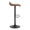 Ale Industrial Adjustable Height Barstool with Swivel in Antique Metal and Brown Faux Leather with Oval Footrest- Set of 2 — side view