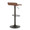 Ale Industrial Adjustable Height Barstool with Swivel in Antique Metal and Brown Faux Leather with Oval Footrest- Set of 2 — rear three-quarter view