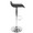 Ale Contemporary Adjustable Height Barstool with Swivel in Chrome Metal and Black Pvc with Oval Footrest- Set of 2 — side view