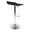 Ale Contemporary Adjustable Height Barstool with Swivel in Chrome Metal and Black Pvc with Oval Footrest- Set of 2 — rear three-quarter view