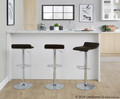 Ale table in Chrome Metal, Brown Pvc
