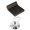 Ale table in Chrome Metal, Brown Pvc, top view