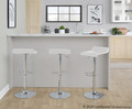 Ale table in Chrome Metal, White Pvc