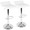 Ale Contemporary Adjustable Height Barstool with Swivel in Chrome Metal and White Pvc with Oval Footrest- Set of 2 — pair view