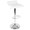 Ale Contemporary Adjustable Height Barstool with Swivel in Chrome Metal and White Pvc with Oval Footrest- Set of 2 — product view
