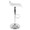 Ale Contemporary Adjustable Height Barstool with Swivel in Chrome Metal and White Pvc with Oval Footrest- Set of 2 — side view