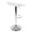 Ale Contemporary Adjustable Height Barstool with Swivel in Chrome Metal and White Pvc with Oval Footrest- Set of 2 — rear three-quarter view