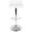 Ale Contemporary Adjustable Height Barstool with Swivel in Chrome Metal and White Pvc with Oval Footrest- Set of 2 — front view