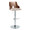 Ariana Mid-Century Modern Adjustable Barstool Stool with Swivel in Chrome Metal, Walnut Wood and Beige Fabric with Rounded "t" Footrest- Set of 2 — product view