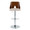 Ariana Mid-Century Modern Adjustable Barstool Stool with Swivel in Chrome Metal, Walnut Wood and Beige Fabric with Rounded "t" Footrest- Set of 2 — front view