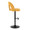 Ava Upholstered Contemporary Adjustable Barstool in Black Metal and Yellow Fabric with Rounded T Footrest- Set of 2 — side view