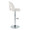 Ava table in Chrome Metal, Snow White Fabric, side view, featuring swivel and adjustable height