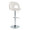 Ava table in Chrome Metal, Snow White Fabric, back and side view, featuring swivel and adjustable height