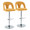 Ava table in Chrome Metal, Yellow Fabric, coordinated set view, featuring swivel and adjustable height