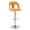 Ava table in Chrome Metal, Yellow Fabric, product view, featuring swivel and adjustable height