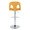 Ava table in Chrome Metal, Yellow Fabric, back view, featuring swivel and adjustable height