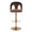 Ava Upholstered Contemporary Adjustable Barstool in Gold Metal and Espresso Velvet with Rounded T Footrest- Set of 2 — front view