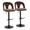 Ava Upholstered Contemporary Adjustable Barstool in Black Metal and Espresso Velvet with Rounded T Footrest- Set of 2 — pair view