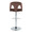 Ava Upholstered Contemporary Adjustable Barstool in Chrome Metal and Espresso Velvet with Rounded T Footrest- Set of 2 — back view