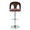 Ava Upholstered Contemporary Adjustable Barstool in Chrome Metal and Espresso Velvet with Rounded T Footrest- Set of 2 — front view