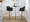 Boyne table in Gold Metal, Black PU, close-up detail, featuring swivel and adjustable height