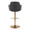 Boyne table in Gold Metal, Black PU, back view, featuring swivel and adjustable height