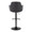 Boyne table in Black Metal, Black PU, back view, featuring swivel and adjustable height