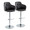 Boyne table in Chrome Metal, Black PU, coordinated set view, featuring swivel and adjustable height